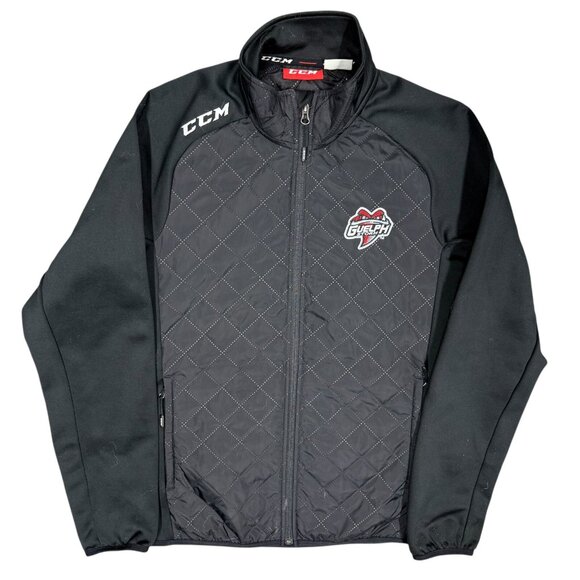 CCM Guelph Storm OHL Full Zip Up Quilted Track Jacket Windbreaker Black Small - Picture 1 of 8